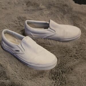 Vans Women's Classic White Slip-On Loafers
